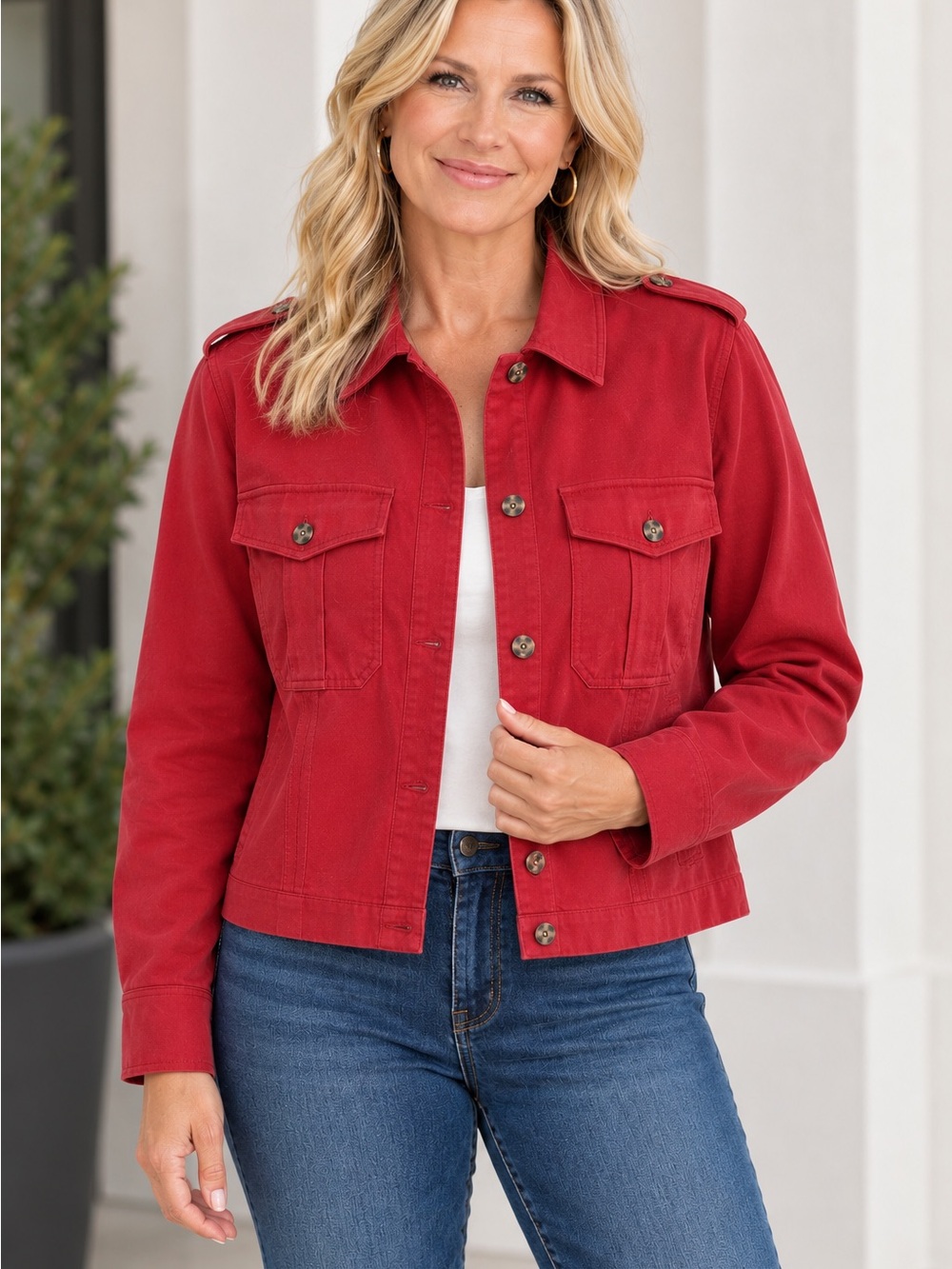 Mystree Red Magenta Button-Shirt